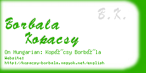 borbala kopacsy business card